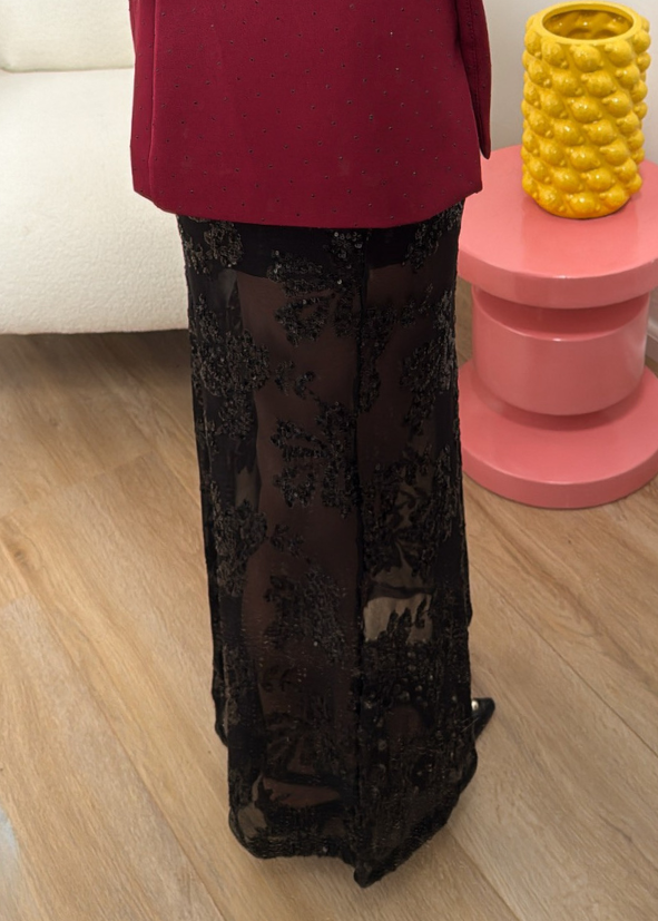 Kelly Maxi Skirt Glitter Black