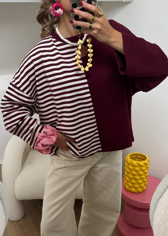 Noa half striped shirt