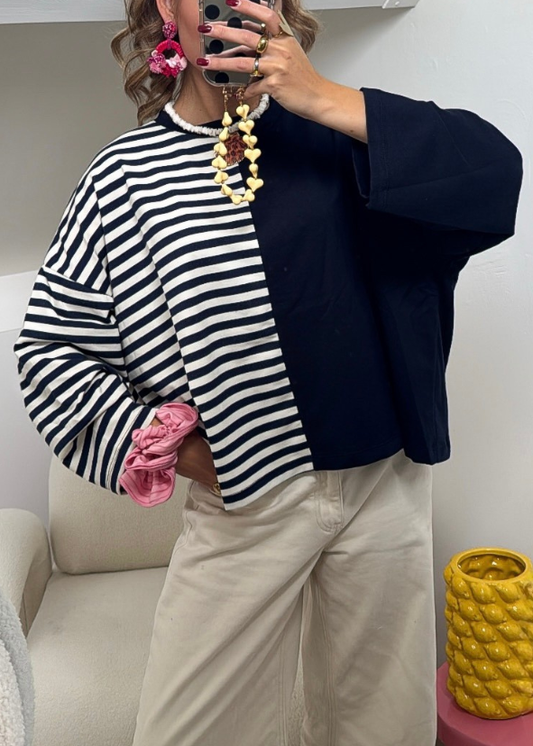 Noa half striped shirt