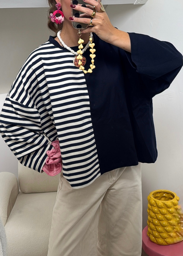 Noa half striped shirt