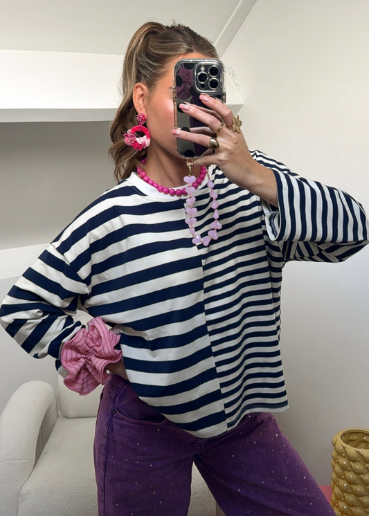 Sweatshirt Striped Blue