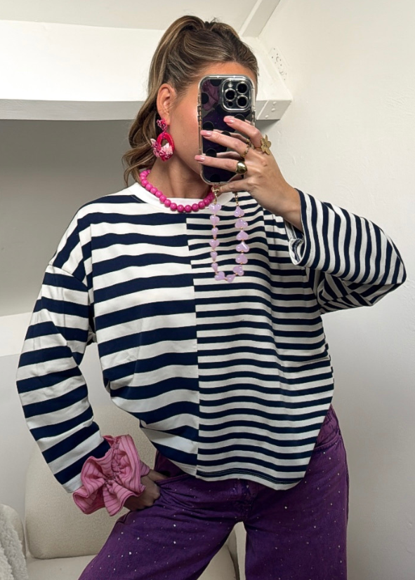 Sweatshirt Striped Blue